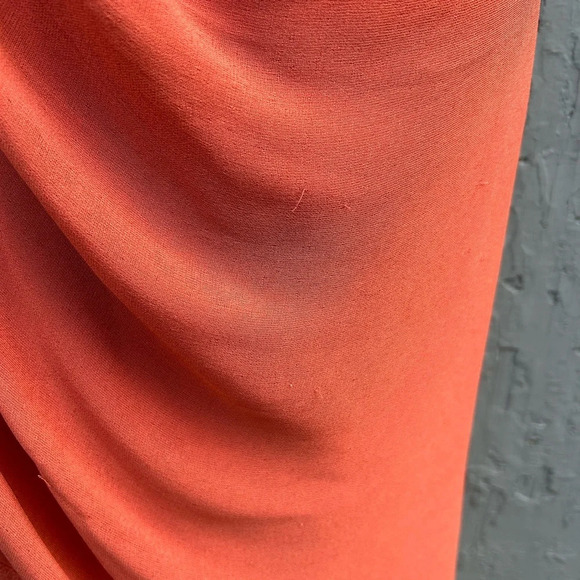 FENDI Orange Ruffle Front Silk Skirt, size 44 - Picture 7 of 12